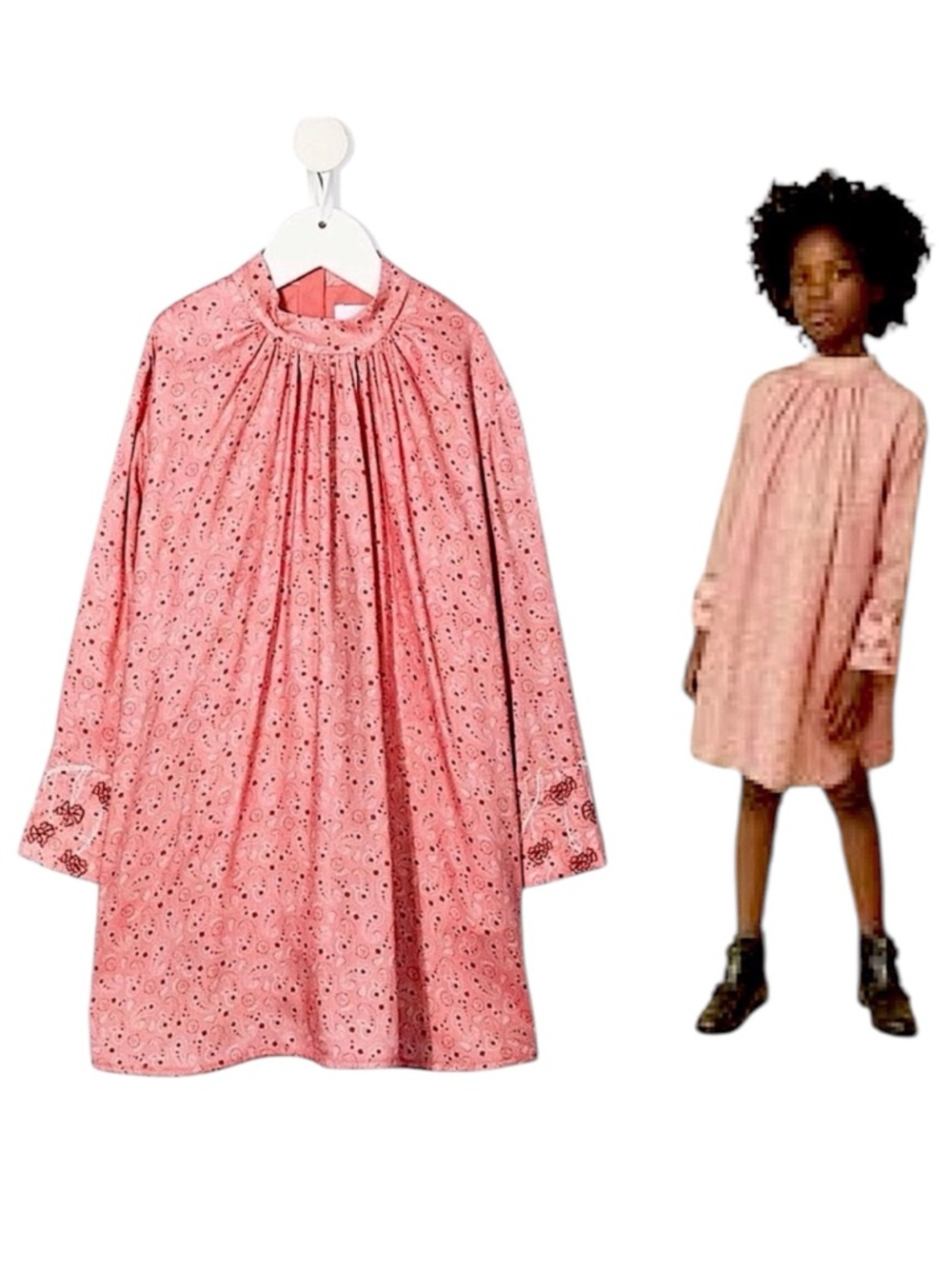 Chloe Kids Paisley Pattern Long Sleeve Shift Dress size 12
